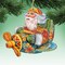 G.DeBrekht 8112030 Aviator Santa Wooden Christmas Ornament Set of 2